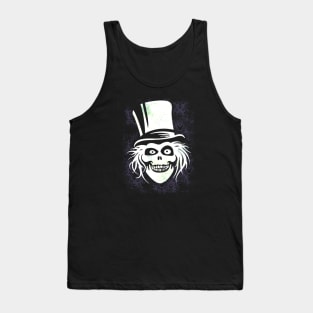 Hatbox Ghost With Grungy Haunted Mansion Wallpaper Tank Top